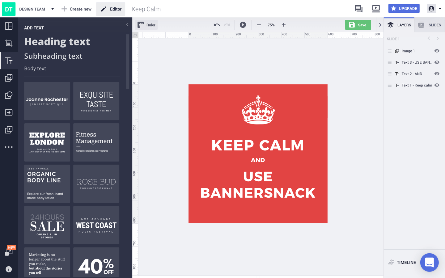 Design a keep calm poster