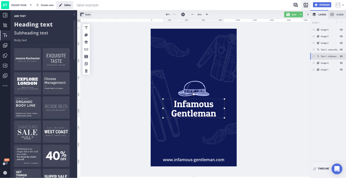 online label editor