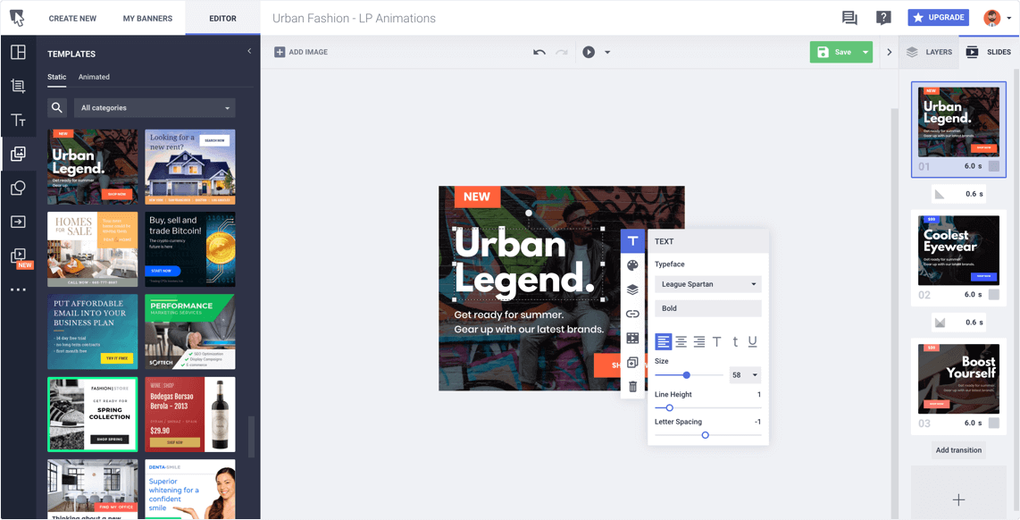 cloud based banner editor