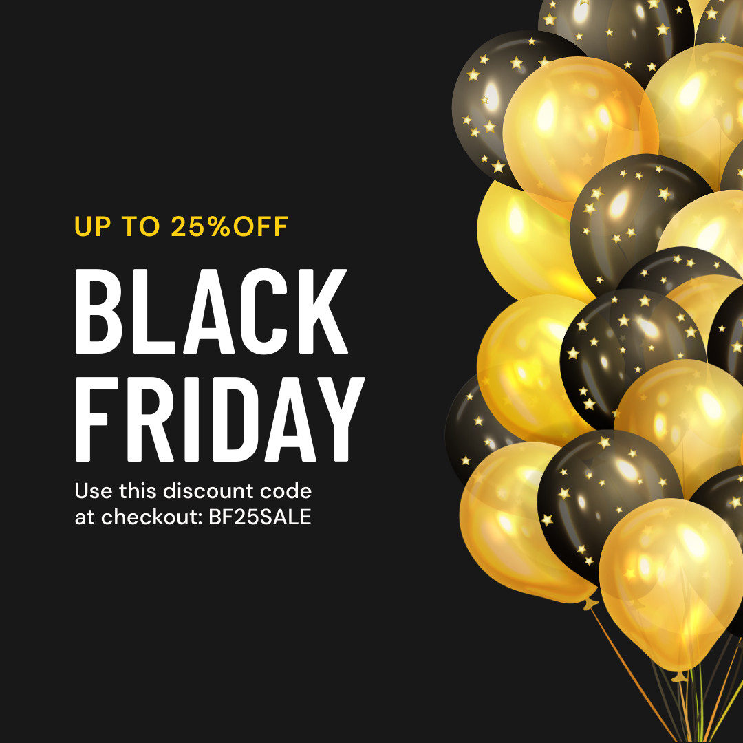 Gold Balloon Black Friday Discount 1080x1080 template preview