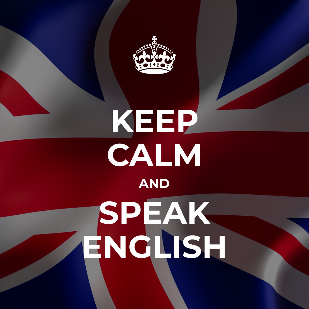 Keep Calm and Speak English 1080x1080 template