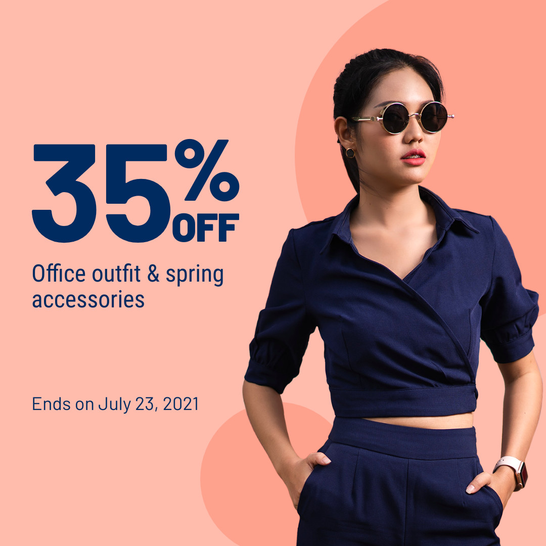 Office Outfit and Spring Accessories Deal  1080x1080 template preview