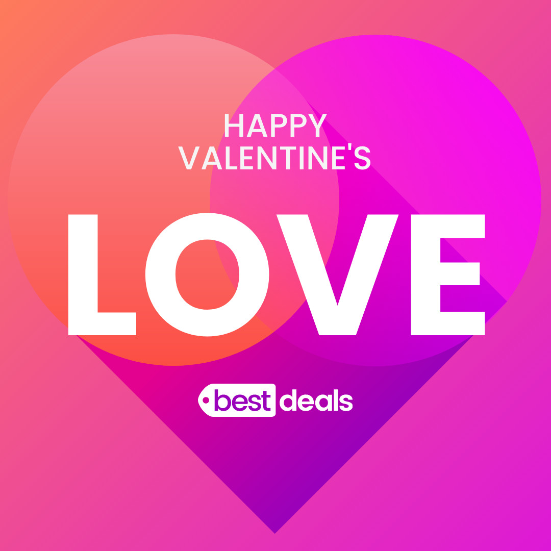 Happy Valentine's Day Geometric Heart 1080x1080 template