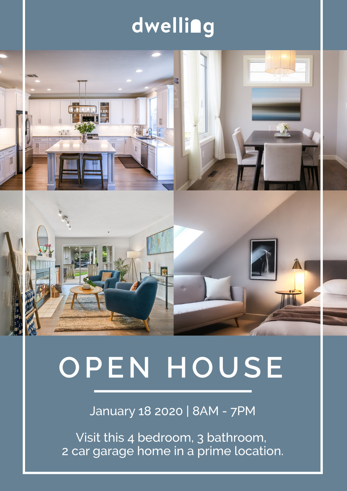 Dwelling Open House – Poster Template 1191x1684 template