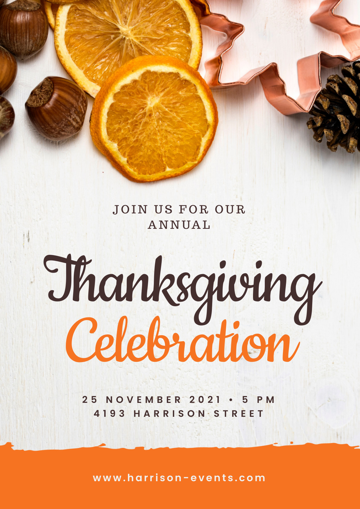 Annual Thanksgiving Celebration Poster 1191x1684 template