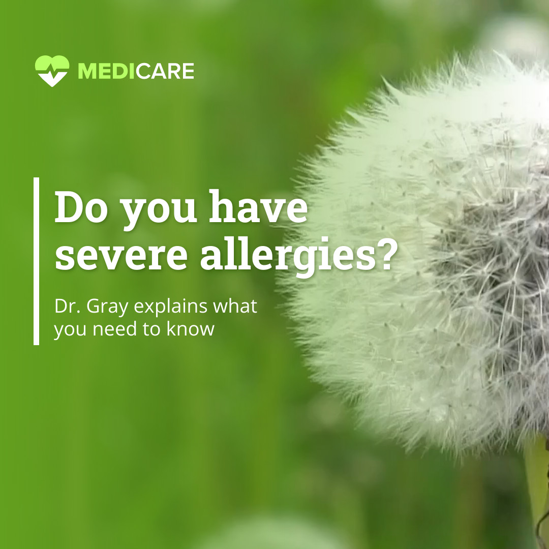 Doctor Gray About Severe Allergies Video 1080x1080 template