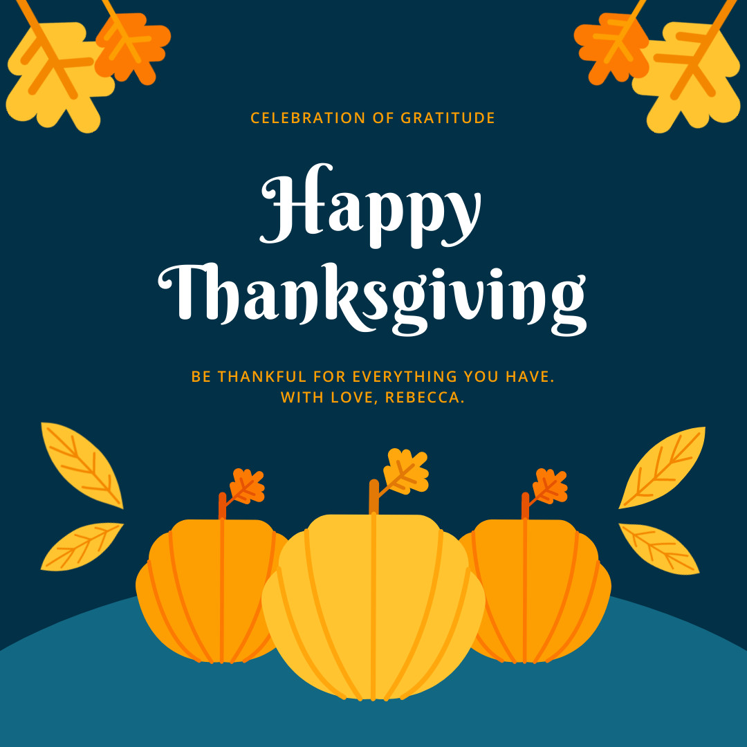Thankful Thanksgiving Pumpkin  1080x1080 template preview
