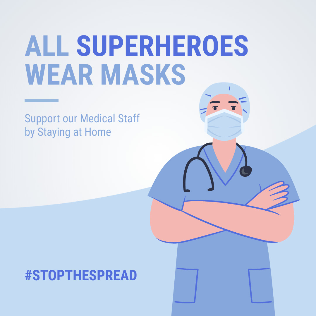 All Superhero Doctors Wear Masks 1080x1080 template preview