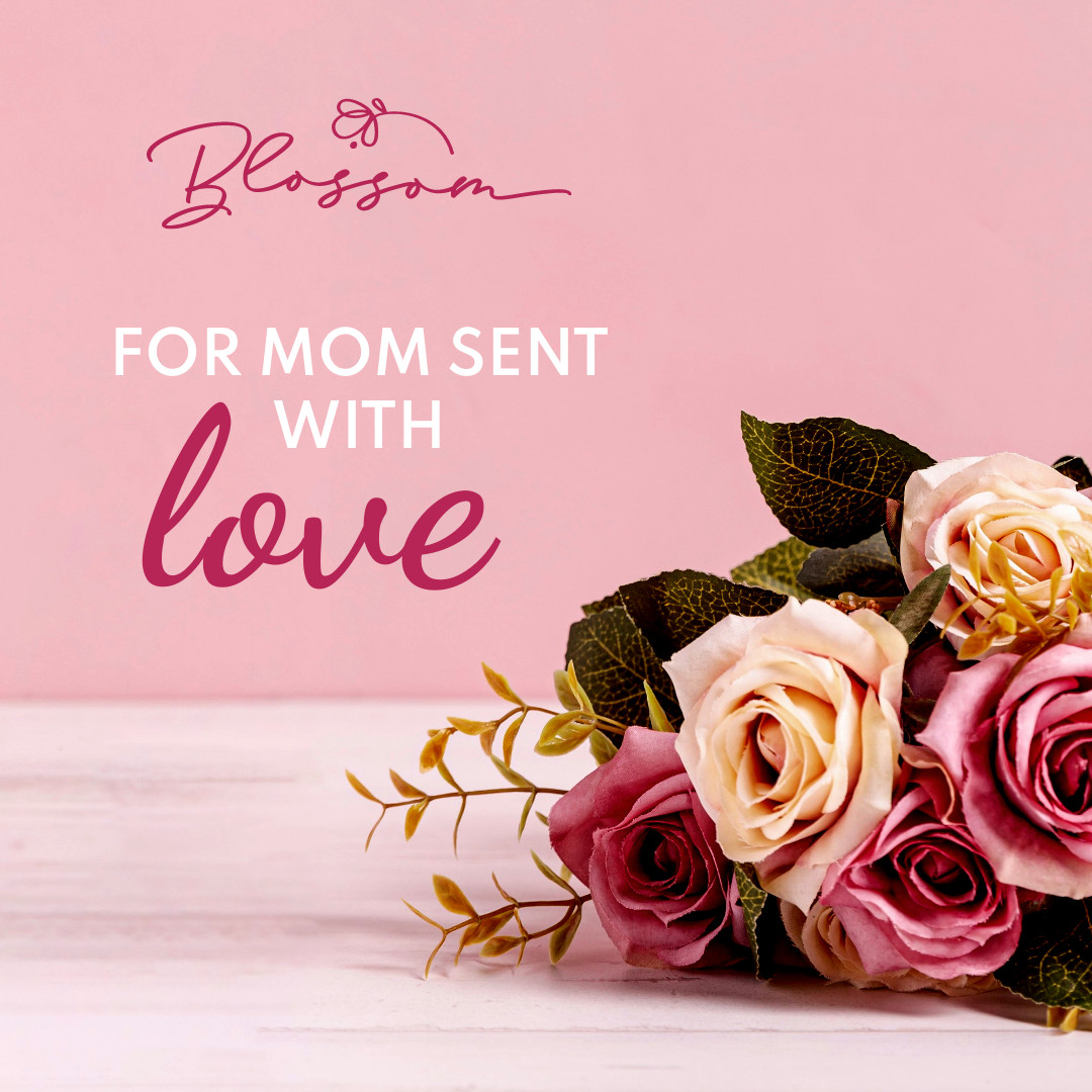Sent with Love Mother's Day Flowers 1080x1080 template