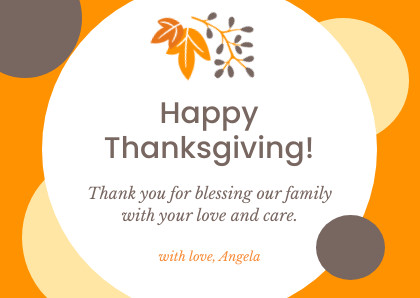 Circles Thanksgiving Thank You Card 420x298 template