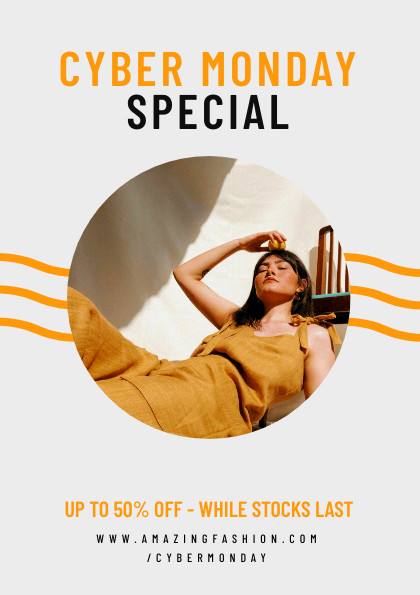 Amazing Fashion Cyber Monday Flyer 420x595 template