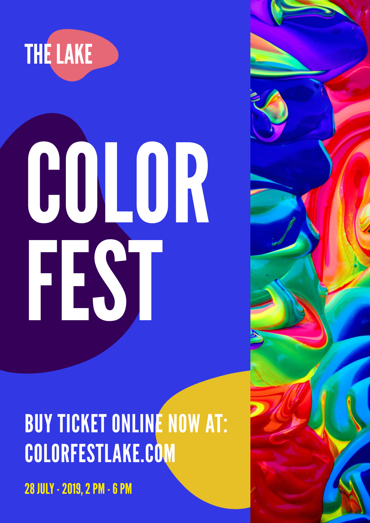The Lake Color Fest – Poster Template 1191x1684 template