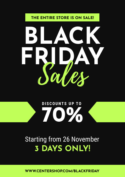 Black Friday Entire Store Sales 3 Days Only Flyer 420x595 template