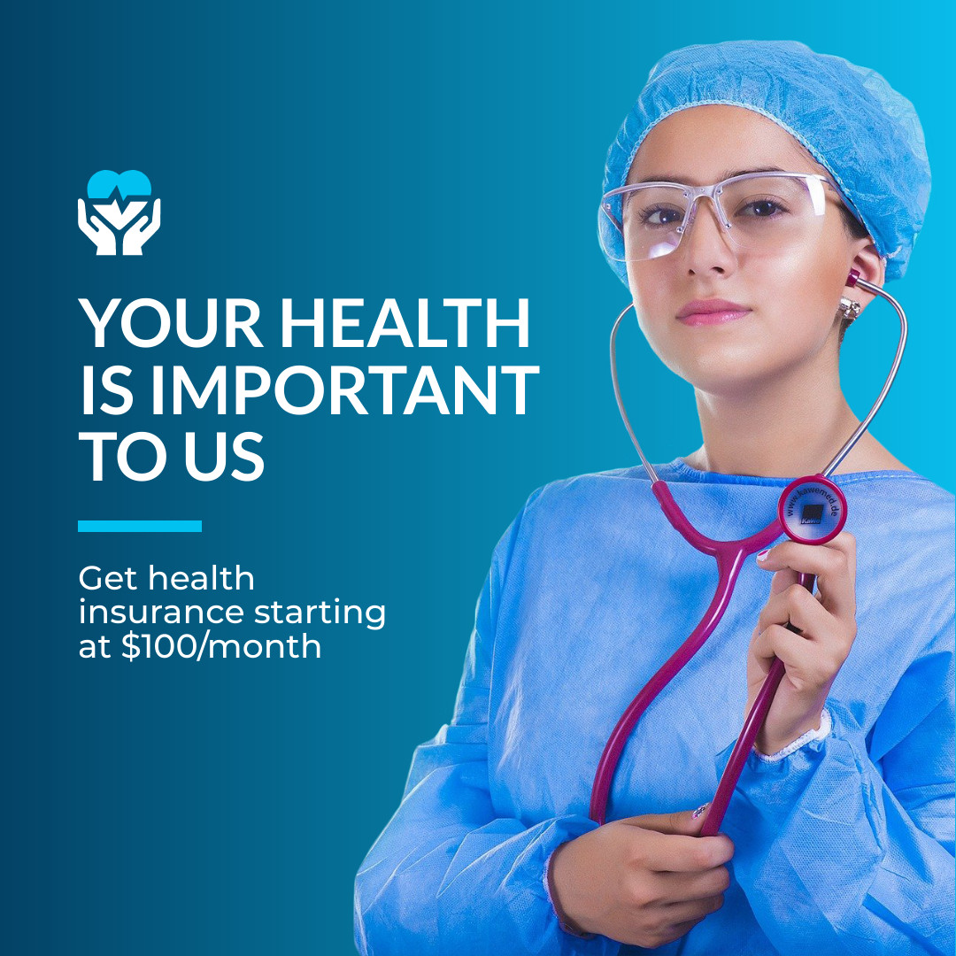 Your Health Is Important Get Insurance 1080x1080 template