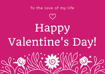 Flower Illustration Pink Valentine's Day 420x298 template