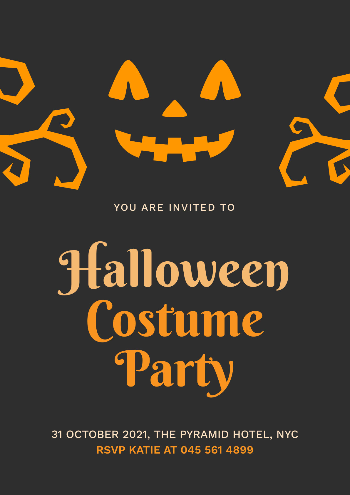 Halloween Costume Party Poster Template 1191x1684 template