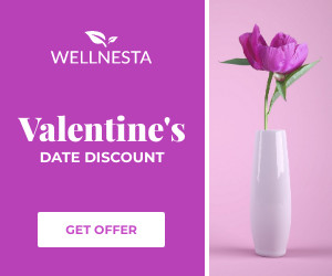 Valentine's Day Purple Date Discount  300x250 template