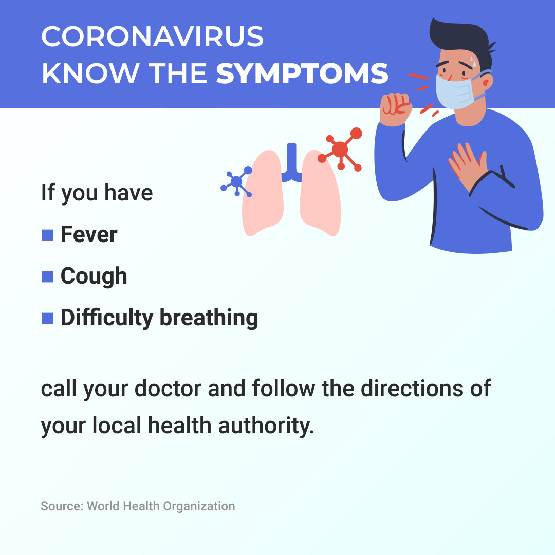 Coronavirus Symptoms 1080x1080 template preview