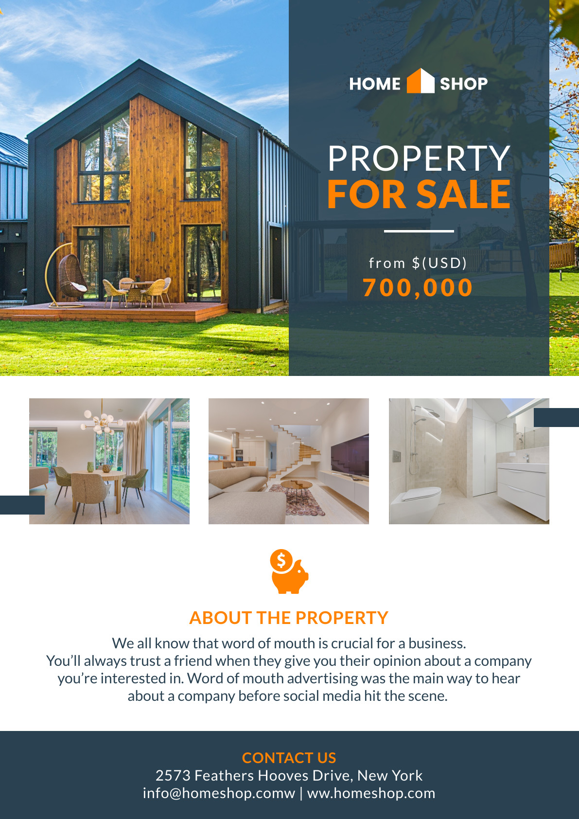 Home Shop Property For Sale – Poster Template 1191x1684 template