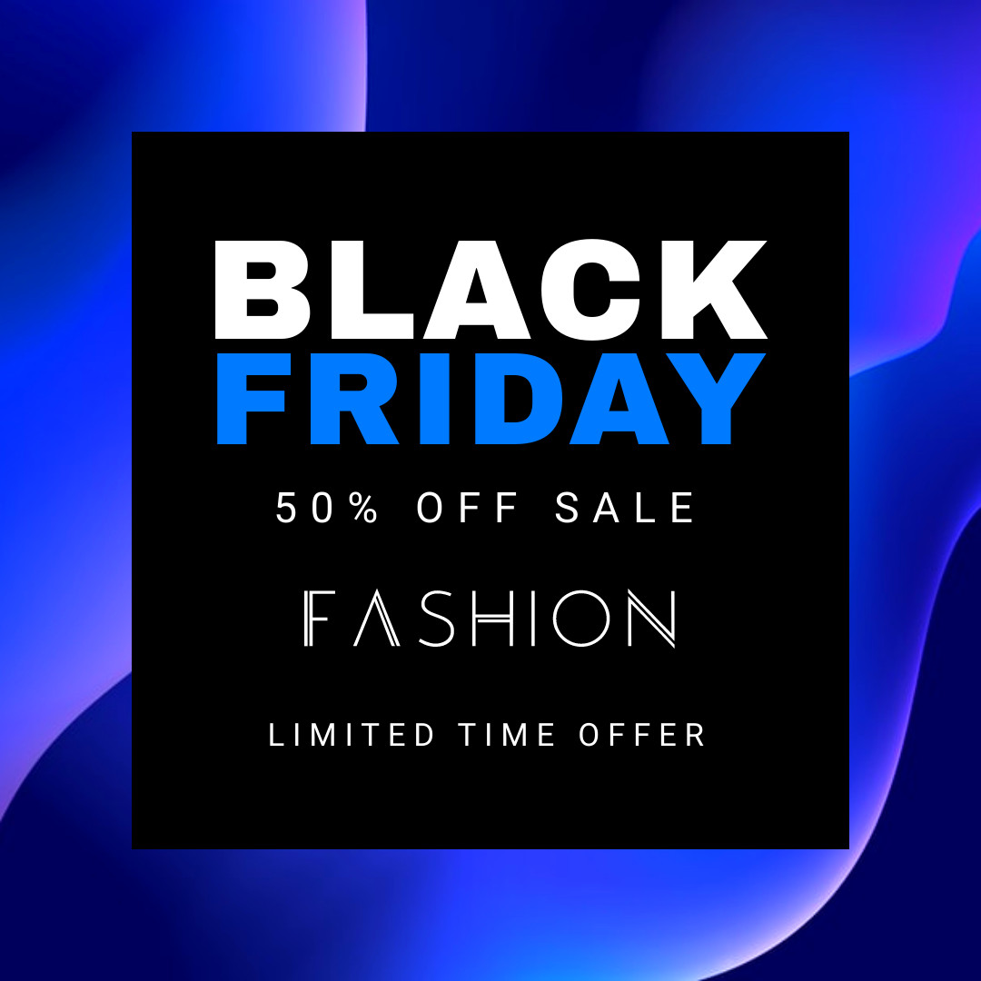 Black Friday 50 Blue Fashion Sale 1080x1080 template