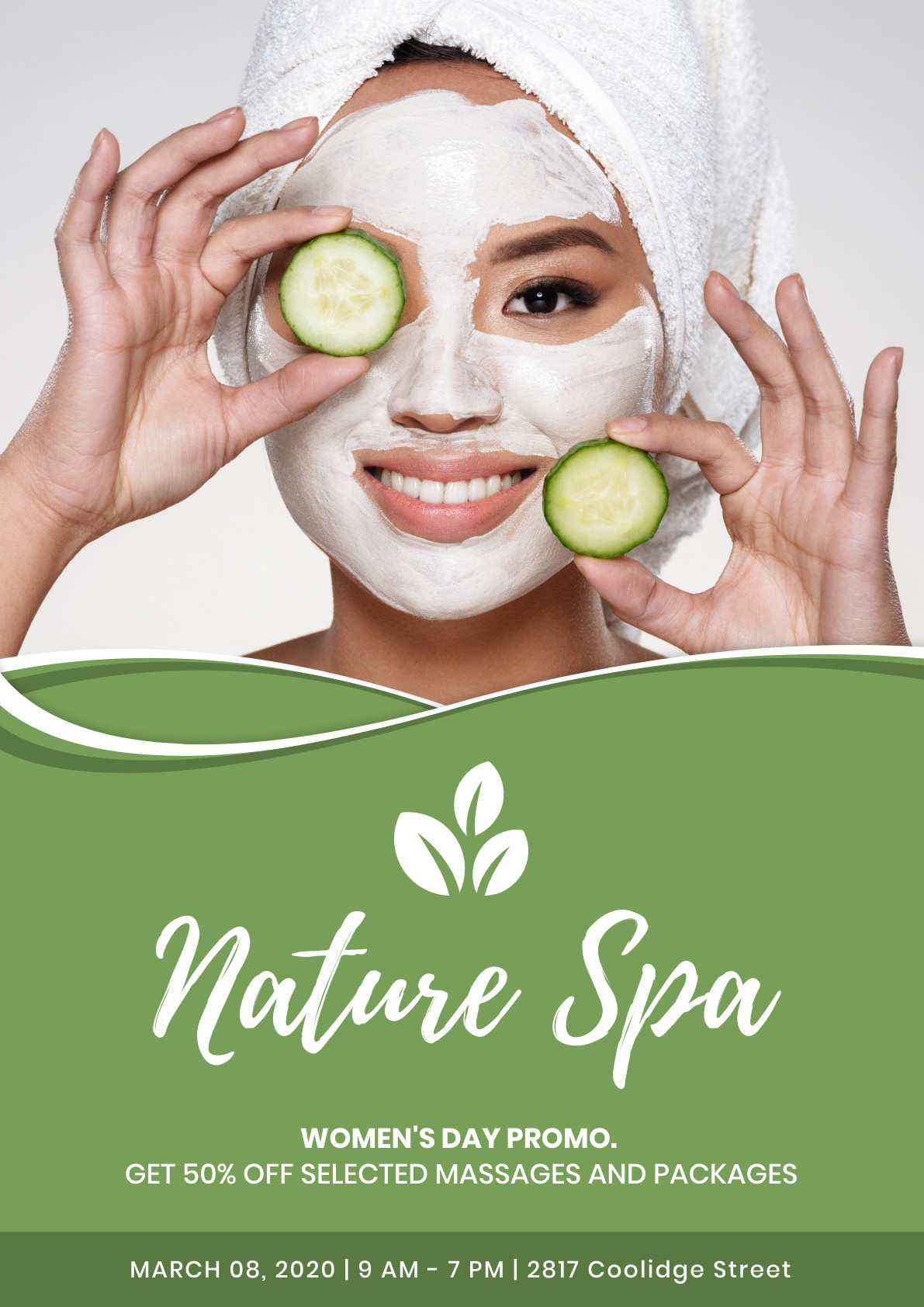 Nature Spa Cucumber Green Women's Day – Poster Template  1191x1684 template
