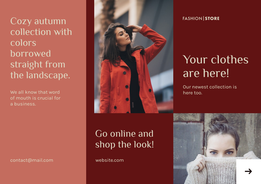 Fashion Store Cozy Autumn Collection Brochure 842x595 template