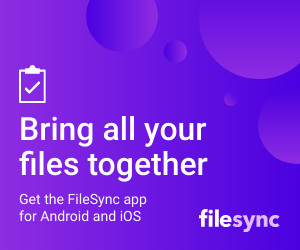 Purple File Synchronization App 300x250 template