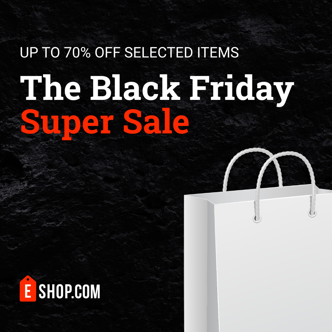 Black Friday White Bag Sale 1080x1080 template