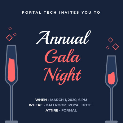 Portal Tech Annual Gala Night – Invitation Template 397x397 template