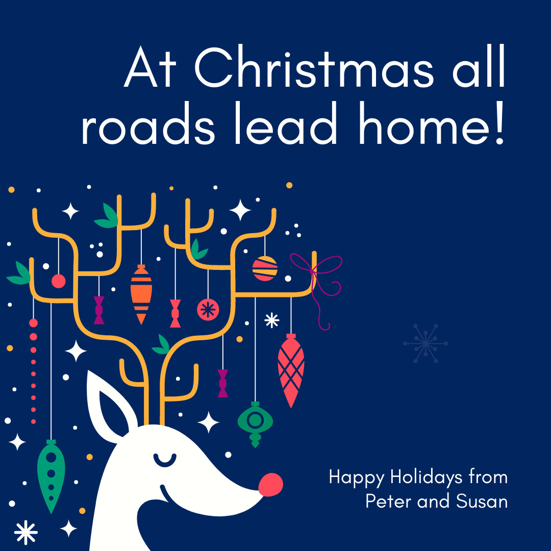 Christmas Reindeer Road  1080x1080 template preview