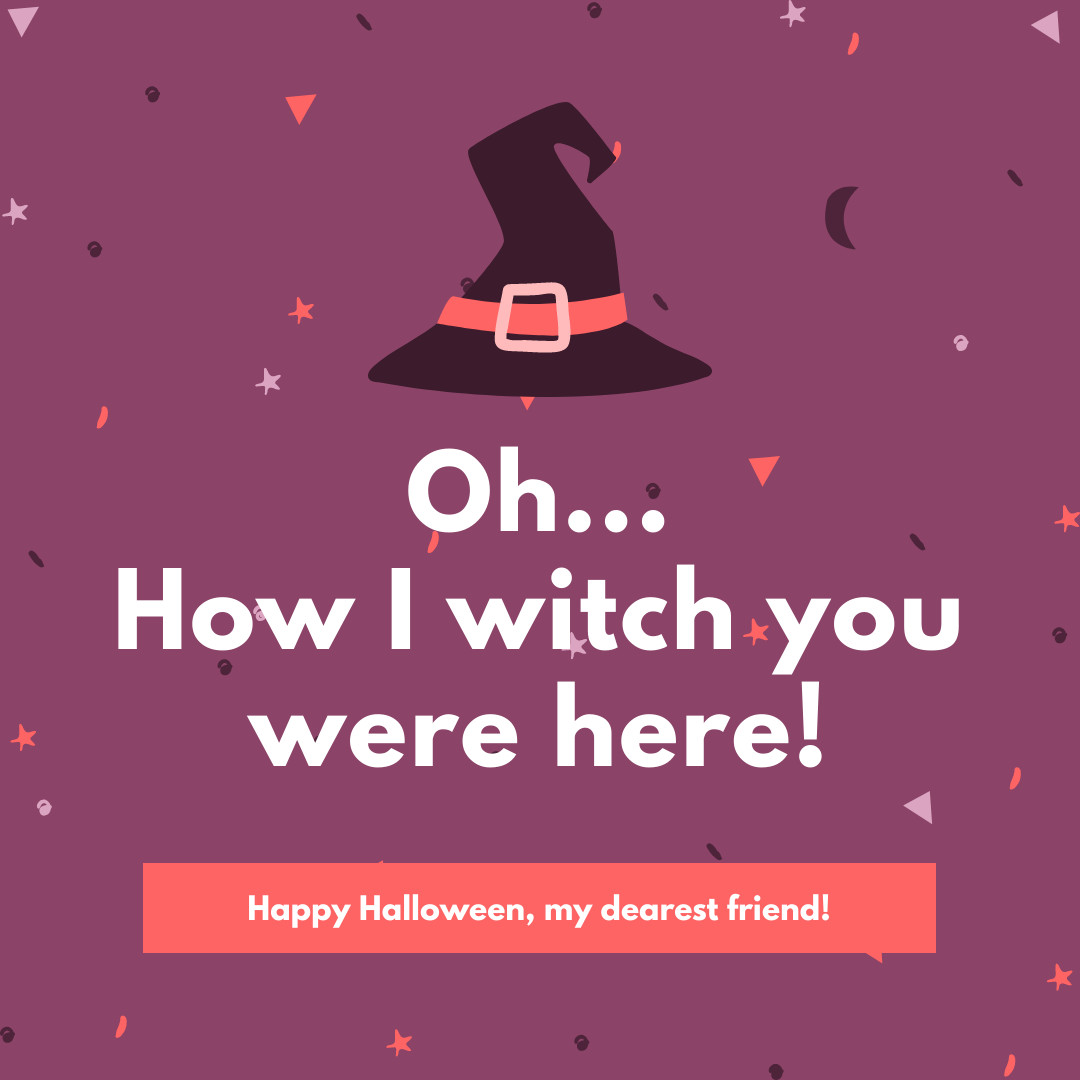 I Witch You Were Here Halloween 1080x1080 template preview