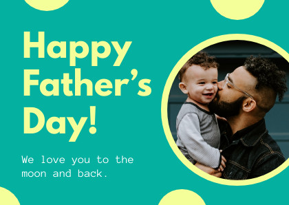 Father's Day Love You to the Moon and Back Card 420x298 template preview