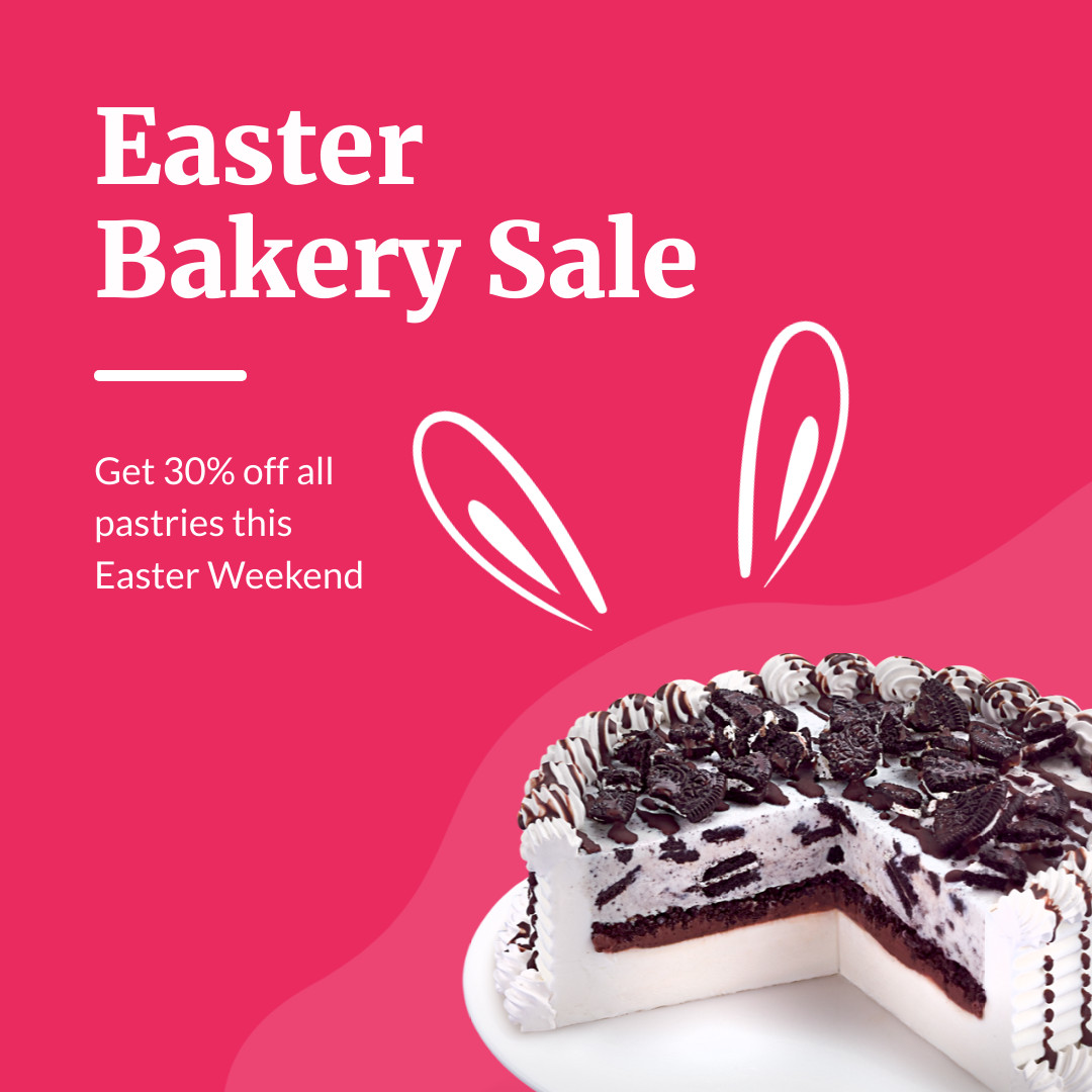 Easter Bunny Bakery Sale 1080x1080 template