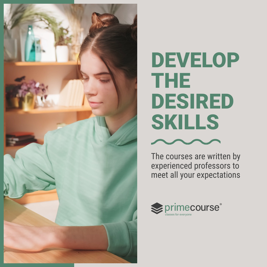 Develop The Desired Skills Video 1080x1080 template preview