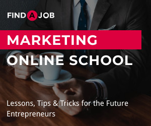 Find a Job Marketing Online School 300x250 template