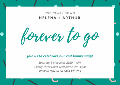 Forever to go Anniversary – Card Template 420x298 template