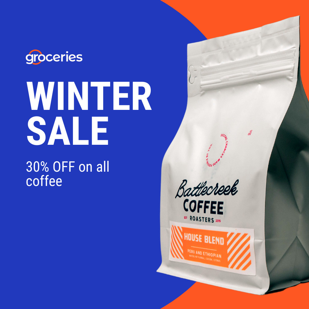Christmas Winter Sale Coffee 1080x1080 template