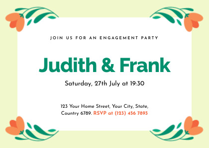 Judith & Frank Engagement Card 420x298 template