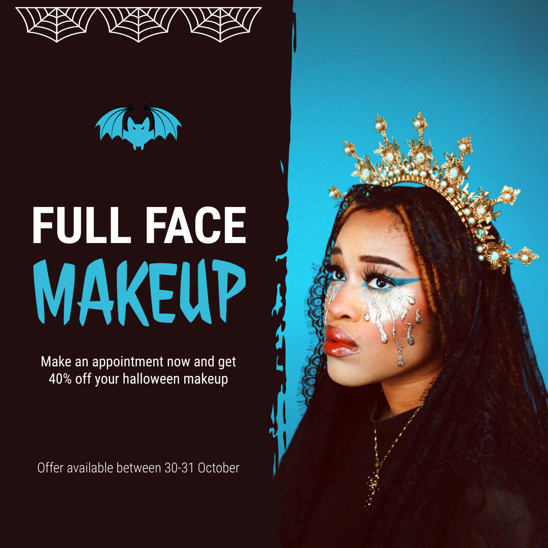 Full Face Halloween Makeup 1080x1080 template