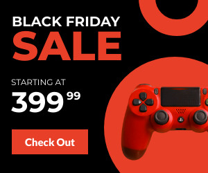 Black Friday Red PS4 PRO Controller 300x250 template