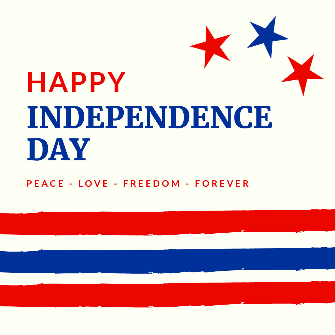 Peace Love and Freedom on Independence Day 1080x1080 template