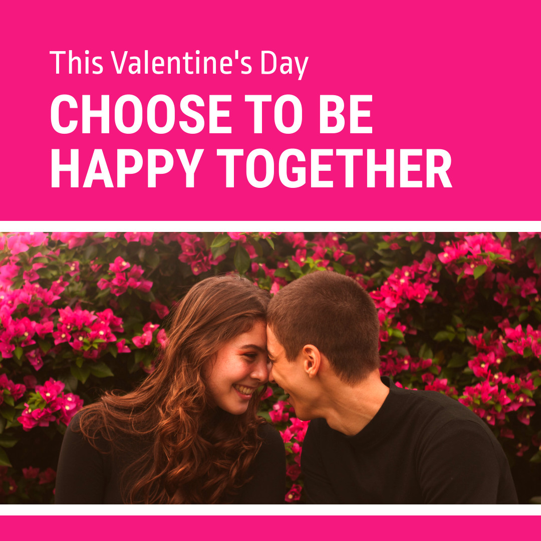 Pink Valentine's Day Happy Together 1080x1080 template