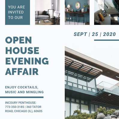 Open House Evening Affair – Invitation Template 397x397 template