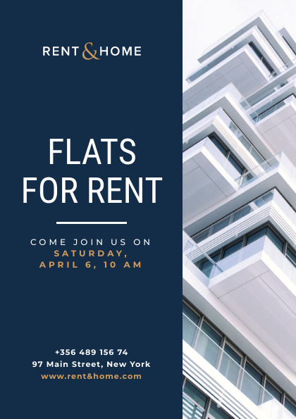 White Flats For Rent – Flyer Template 420x595 template