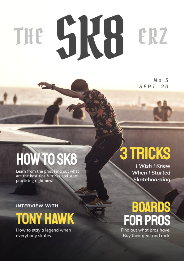 The Sk8terz Sports – Magazine Cover Template 595x842 template