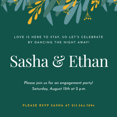 Sasha and Ethan Engagement Party – Invitation Template 397x397 template preview