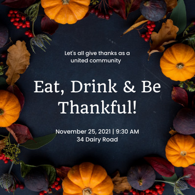 Be Thankful Pumpkin Invitation 397x397 template preview
