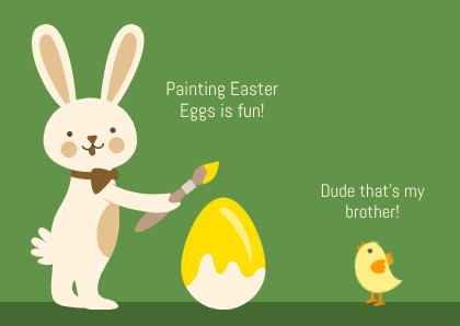 Funny Easter Egg Painting Brother – Card Template 420x298 template