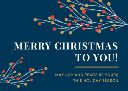 Blue Merry Christmas to You Card 420x298 template