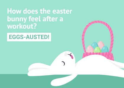 Funny Eggsausted Workout Easter Bunny – Card Template 420x298 template